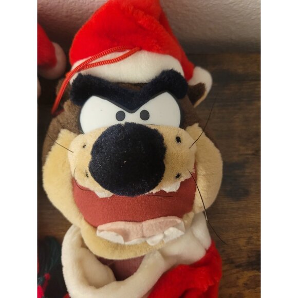 Vtg 90s Tasmanian Devil Tweety Bird Christmas Stocking 22"  Plush - Picture 3 of 10